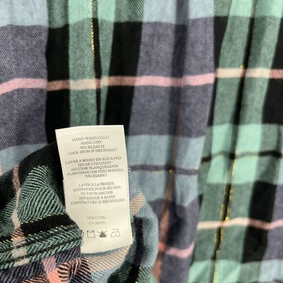 Rails Shirt Size Small Womens Teal Navy Pink Hunter Button Up Plaid Flannel - Picture 8 of 8